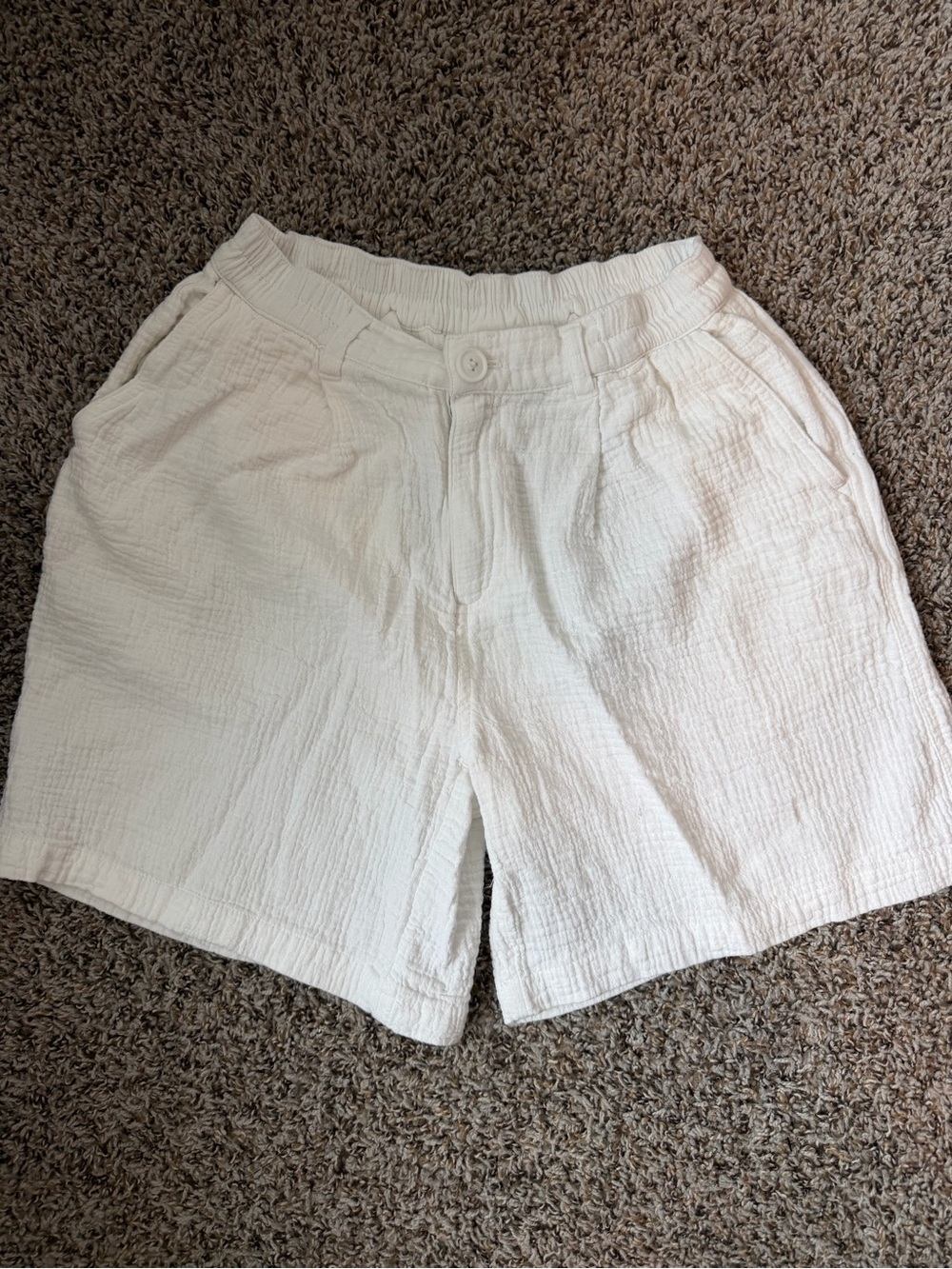 ⚡️Aerie White Cotton Gauze Relaxed Fit Shorts